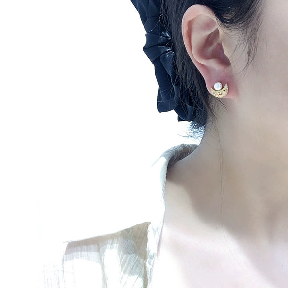 Wholesale Women's Natural Freshwater Pearl Earrings With S925 Sterling Silver Needle And Oblate Shape