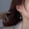 Wholesale Women's Natural Freshwater Pearl Earrings With S925 Sterling Silver Oblate Shape