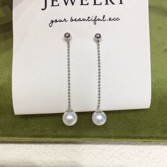 Wholesale Women's Natural Freshwater Pearl Earrings With S925 Sterling Silver Oblate Shape