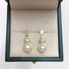 Wholesale Women's Natural Freshwater Pearl Exquisite Multibead Gourd And Oblate Shape Earrings