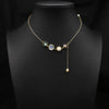 Wholesale Women's Natural Freshwater Pearl Necklace With Crystal Asymmetrical Pendant Geometric Retro Electroplated Jewelry