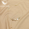 Wholesale Women's Natural Freshwater Pearl Necklace With Crystal Asymmetrical Pendant Geometric Retro Electroplated Jewelry
