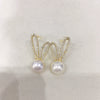 Wholesale Women's Natural Freshwater Pearl Oblate Earrings S925 Sterling Silver 18K Goldfilled