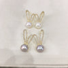 Wholesale Women's Natural Freshwater Pearl Oblate Earrings S925 Sterling Silver 18K Goldfilled