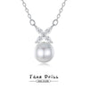 Wholesale Women's Natural Freshwater Pearl Pendant Necklace S925 Sterling Silver Fourleaf Clover Geometric Simple Electroplated