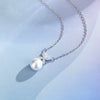 Wholesale Women's Natural Freshwater Pearl Pendant Necklace S925 Sterling Silver Fourleaf Clover Geometric Simple Electroplated