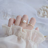Wholesale Women's Natural Freshwater Pearl Retro Style Geometric Open Ring 14K Goldplated Pure Handmade