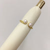 Wholesale Women's Natural Freshwater Pearl Ring Copper With 18K Real Gold Electroplating Flat Round And Rose Buns Round Shape
