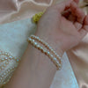 Wholesale Women's Natural Freshwater Pearl Stretch Bracelet With Elastic Cord Nearly Round Shape Simple Style