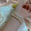 Wholesale Women's Natural Freshwater Pearl Stretch Bracelet With Elastic Cord Nearly Round Shape Simple Style