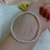 Wholesale Women's Natural Freshwater Pearl Stretch Bracelet With Elastic Cord Nearly Round Shape Simple Style