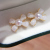 Wholesale Women's Natural Freshwater Pearl Sweet Bow Hypoallergenic 18K Goldfilled Earrings