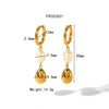 Wholesale Women's Natural Freshwater Pearl Tassel Earrings With Geometric Pattern Pvd Furnace Vacuum Real Gold Plated Stainless Steel Ear Needles Highend Minimalist Accessories