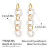 Wholesale Women's Natural Freshwater Pearl Tassel Earrings With Geometric Pattern Pvd Furnace Vacuum Real Gold Plated Stainless Steel Ear Needles Highend Minimalist Accessories