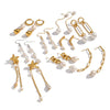 Wholesale Women's Natural Freshwater Pearl Tassel Earrings With Geometric Pattern Pvd Furnace Vacuum Real Gold Plated Stainless Steel Ear Needles Highend Minimalist Accessories
