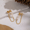 Wholesale Women's Natural Freshwater Pearl Tassel Geometric Earrings With Vacuum Real Gold Plating In Pvd Furnace Light Luxury And Minimalist Style Jewelry Accessories