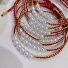 Wholesale Women's Natural Freshwater Pearl Woven Bracelet With 18K Gold In Perfect Circle Shape For Good Luck