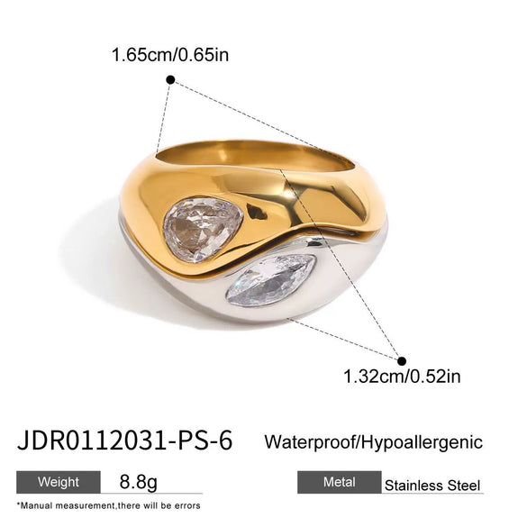 Wholesale Women's Natural Geometric Electroplated Stainless Steel Stackable Rings