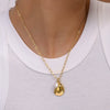 Wholesale Women's Natural Geometric Stainless Steel And Titanium Steel Pearl Hat Pendant Necklace With Electroplating And Snake Bone Chain