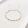 Wholesale Women's Natural Glass And Glaze Cylindrical Bead Handwoven Bracelet With Geometric Pattern
