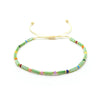 Wholesale Women's Natural Glass And Glaze Cylindrical Bead Handwoven Bracelet With Geometric Pattern