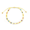 Wholesale Women's Natural Glass And Glaze Cylindrical Bead Handwoven Bracelet With Geometric Pattern