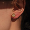 Wholesale Women's Natural Opal Faceted Geometric Hexagonal 316L Stainless Steel 18K Gold Plated Earrings