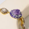 Wholesale Women's Natural Pearl And Amethyst Elegant Palace Style Bracelet Set With 18K Gold Electroplated Jewelry