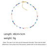 Wholesale Women's Natural Pearl And Organic Glass Geometric Beaded Clavicle Chain Hand Knitted In Ins Style