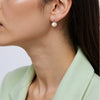 Wholesale Women's Natural Pearl Earrings S925 Sterling Silver Inlaid Geometric Style