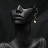 Wholesale Women's Natural Pearl Flat Round Geometric Handmade Earrings
