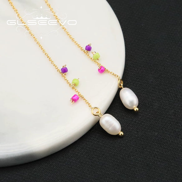 Wholesale Women's Natural Pearl Geometric Earrings With Original Minimalist Design And Electroplating Technique