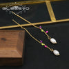 Wholesale Women's Natural Pearl Geometric Earrings With Original Minimalist Design And Electroplating Technique
