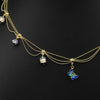Wholesale Women's Natural Pearl Necklace With Cloisonne Lace Tassel Butterfly Pendant Retro Geometric Electroplated Jewelry