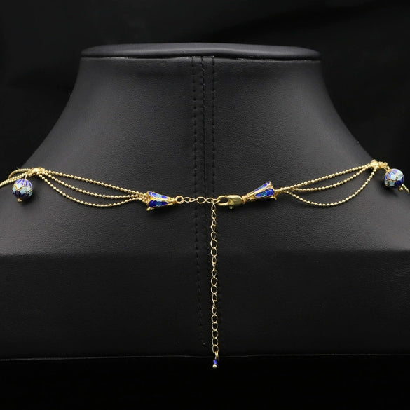 Wholesale Women's Natural Pearl Necklace With Cloisonne Lace Tassel Butterfly Pendant Retro Geometric Electroplated Jewelry