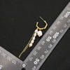 Wholesale Women's Natural Pearl Retro Tassel Earrings With Geometric Design And Real Gold Electroplating