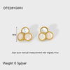Wholesale Women's Natural Shell Inlaid Geometric Stainless Steel Earrings Plated With 18K Gold
