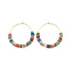 Wholesale Women's Natural Stone And Copper Geometric Handmade Electroplated Real Gold Earrings