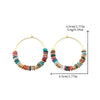 Wholesale Women's Natural Stone And Copper Geometric Handmade Electroplated Real Gold Earrings