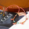 Wholesale Women's Natural Stone And Stainless Steel Flowershaped Pendant Beaded Necklace With Pvd Furnace Vacuum Real Gold Plating
