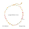 Wholesale Women's Natural Stone And Stainless Steel Geometric Beaded Necklace With Electroplating Design