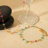 Wholesale Women's Natural Stone And Stainless Steel Geometric Beaded Necklace With Electroplating Design