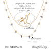 Wholesale Women's Natural Stone And Stainless Steel Geometric Gold Plated Doublelayered Necklaces