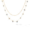 Wholesale Women's Natural Stone And Stainless Steel Geometric Gold Plated Doublelayered Necklaces