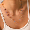 Wholesale Women's Natural Stone And Stainless Steel Geometric Gold Plated Doublelayered Necklaces
