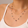 Wholesale Women's Natural Stone And Stainless Steel Geometric Gold Plated Doublelayered Necklaces