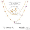 Wholesale Women's Natural Stone And Stainless Steel Geometric Gold Plated Doublelayered Necklaces