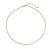 Wholesale Women's Natural Stone Beaded Stainless Steel Zircon Necklace Small Fresh Geometric Handmade Design