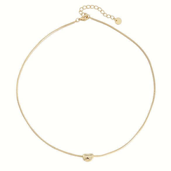 Wholesale Women's Natural Stone Beaded Stainless Steel Zircon Necklace Small Fresh Geometric Handmade Design
