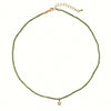Wholesale Women's Natural Stone Beaded Stainless Steel Zircon Necklace Small Fresh Geometric Handmade Design